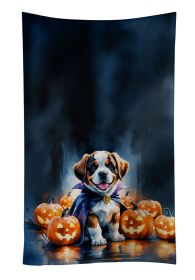 Saint Bernard Puppy Halloween Kitchen Towel Dish Cloths Guest Hand Towel Decorative Bathroom Towel for Face,Tea, Dishcloth, Kitchen and Bath