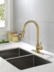 Touch Kitchen Faucet with Pull Down Sprayer (Color: Gold)