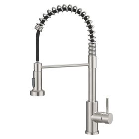 New Single Handle Pull-Down Sprayer Kitchen Faucet (Color: Brushed Nickel)